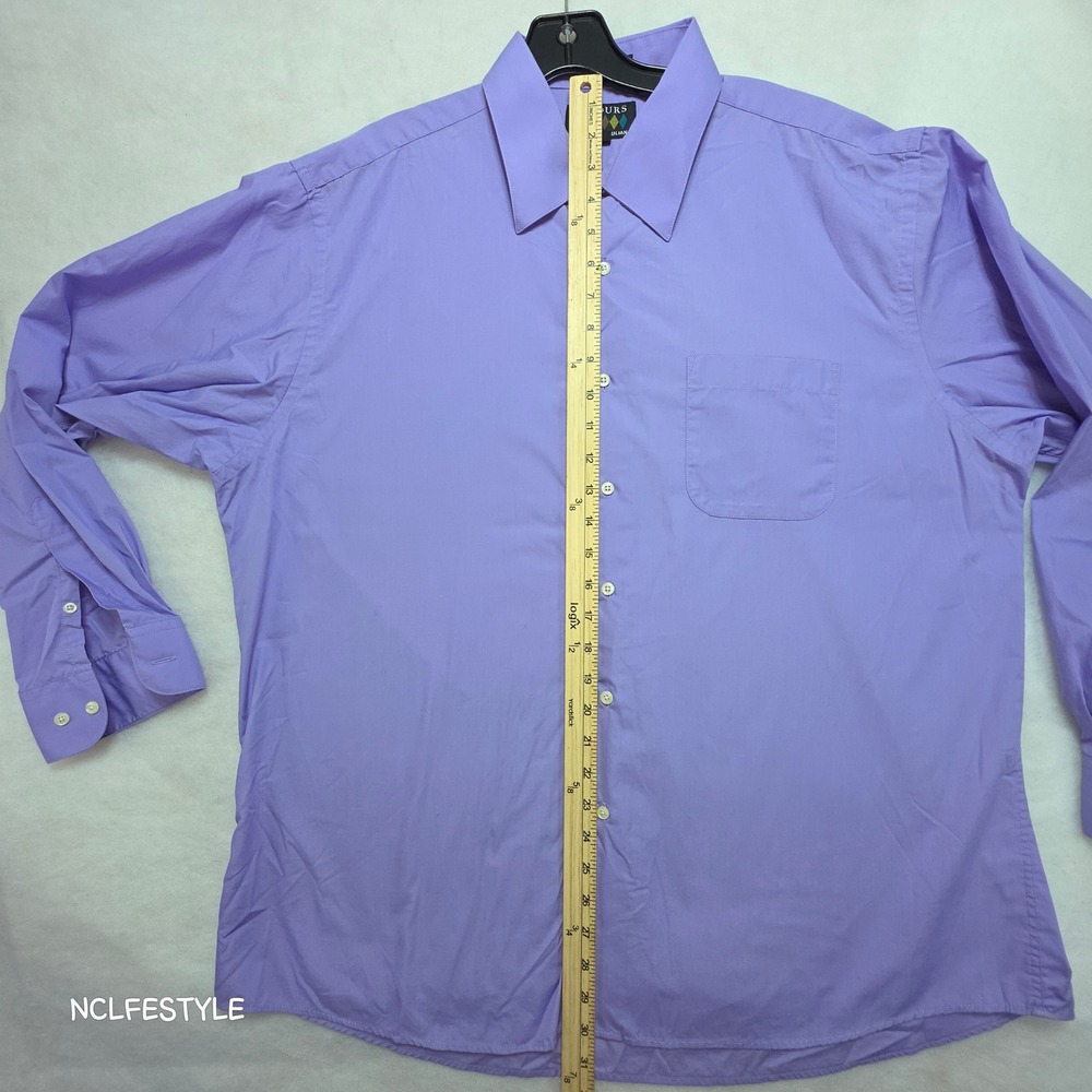 Colours Alexander Julian Mens XL 17.5 Purple Button Down Dress Shirt Long Sleeve - Picture 3 of 6